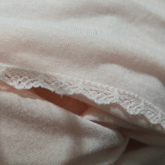 Vintage Victoria Secret Nightgown Pink Crown Catalog Knit Lace Mesh Sheer Medium - Picture 13 of 15